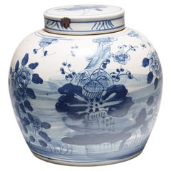 Chinesisches blau-weißes Vier-Blumenglas mit vier Blumen