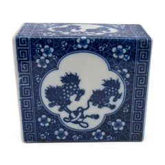 Chinesische blau-weiße Fu-Löwen-Kopfleiste