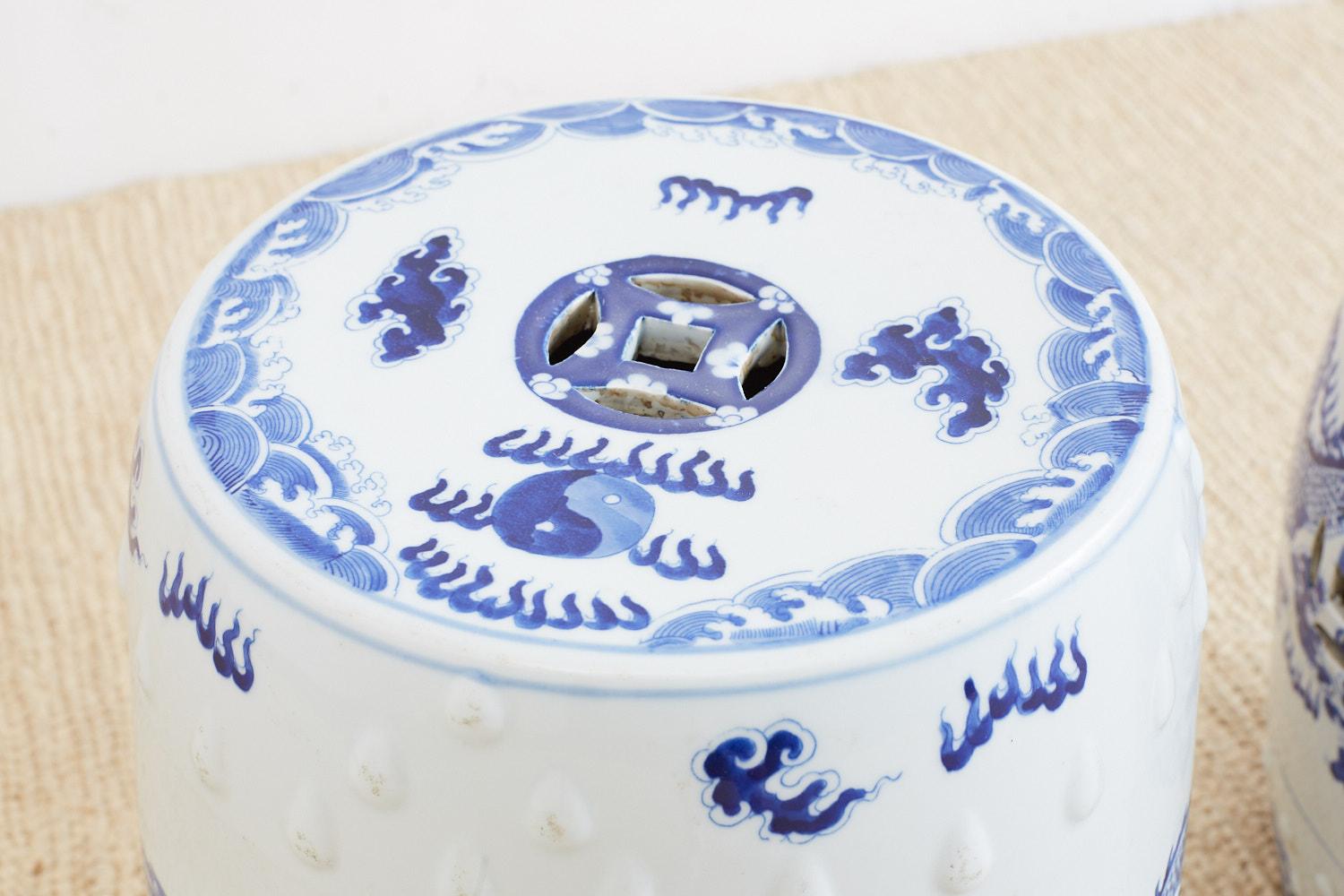 Chinese Blue and White Garden Stool Drink Tables 8