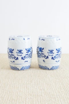 Chinese Blue and White Garden Stool Drink Tables