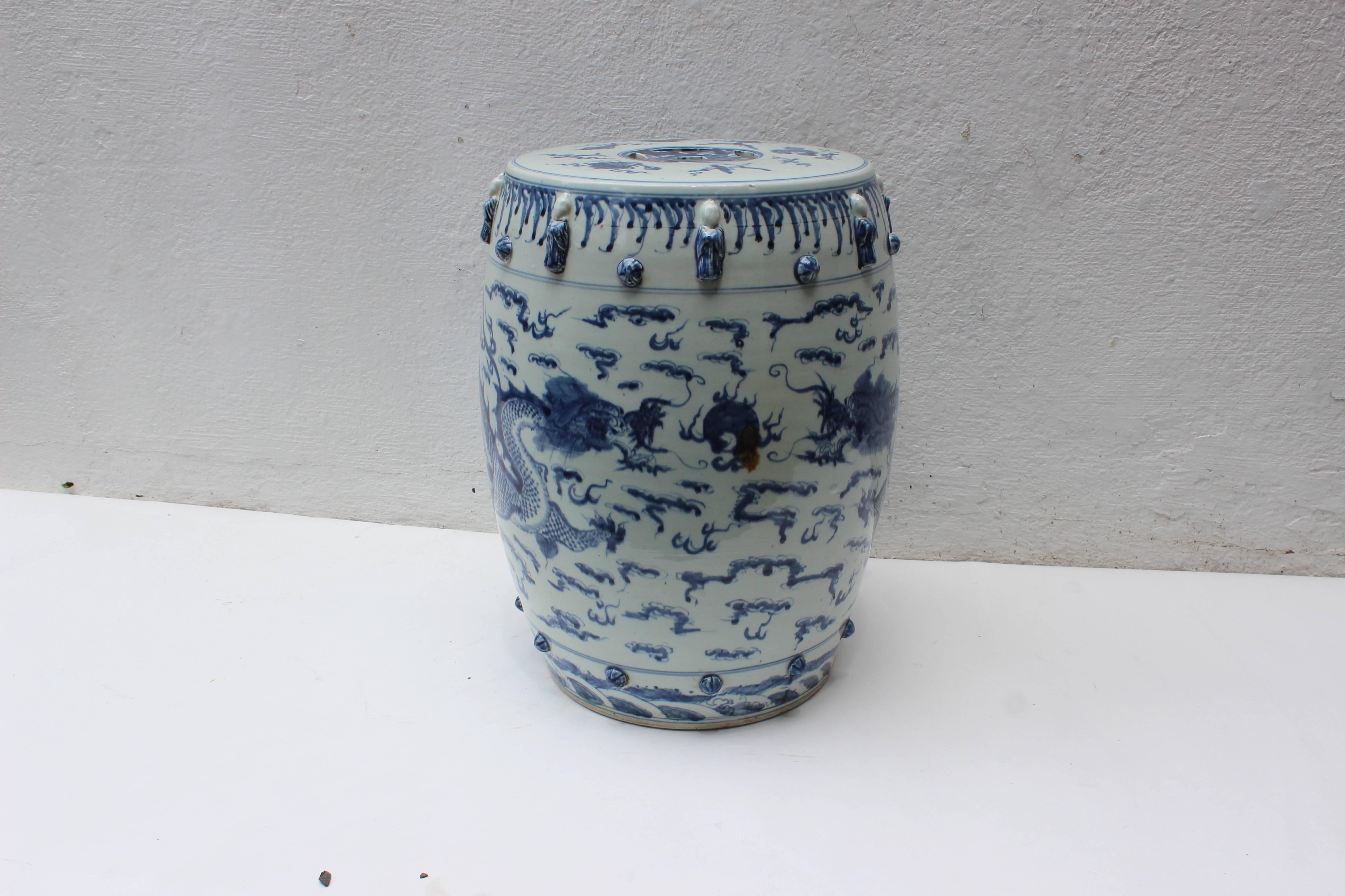 20th Century Chinese Blue and White Garden Stool