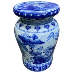 Chinese Blue and White Garden Stool