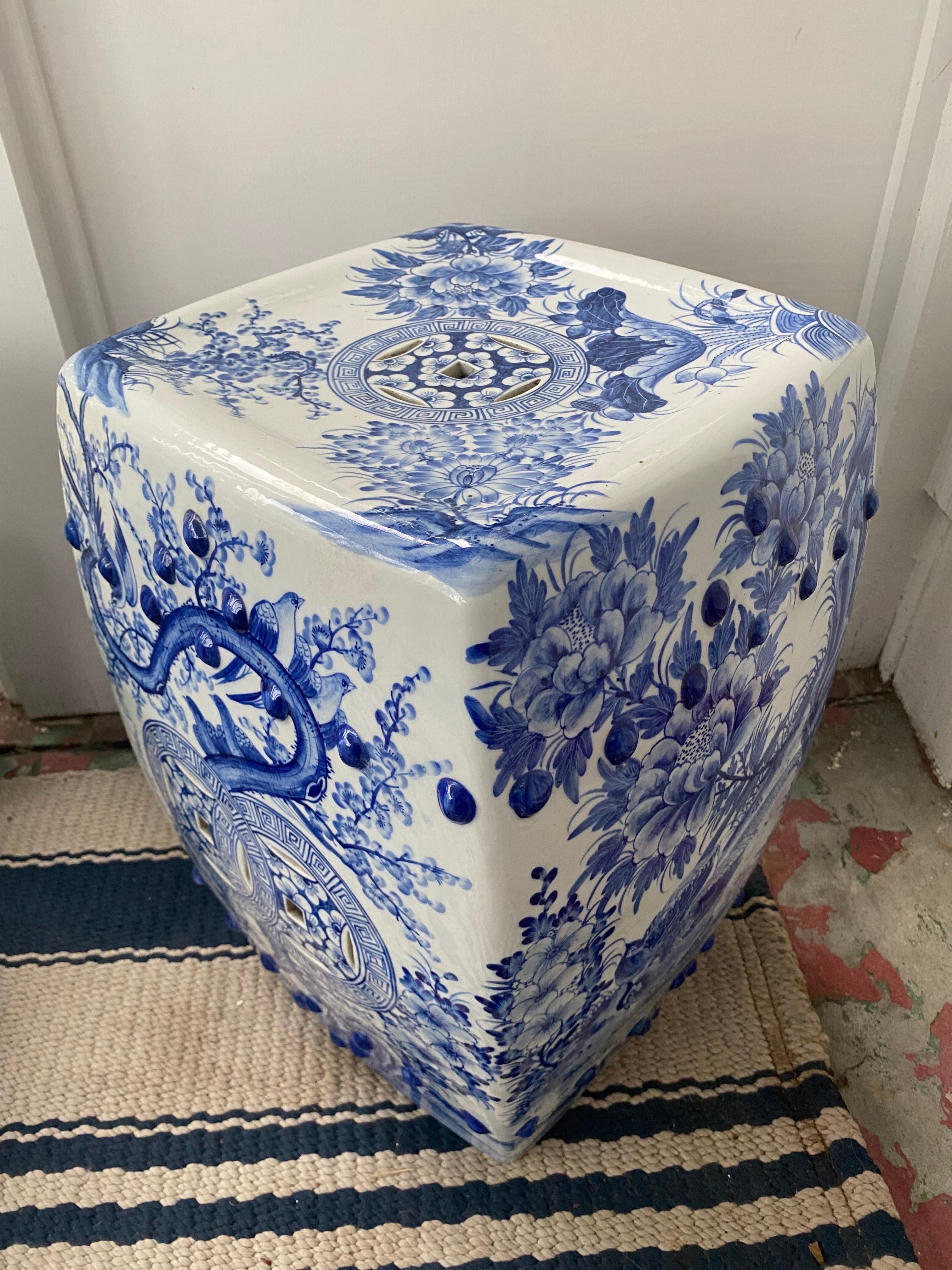 Chinese Blue and White Garden Stool/Seat For Sale 3