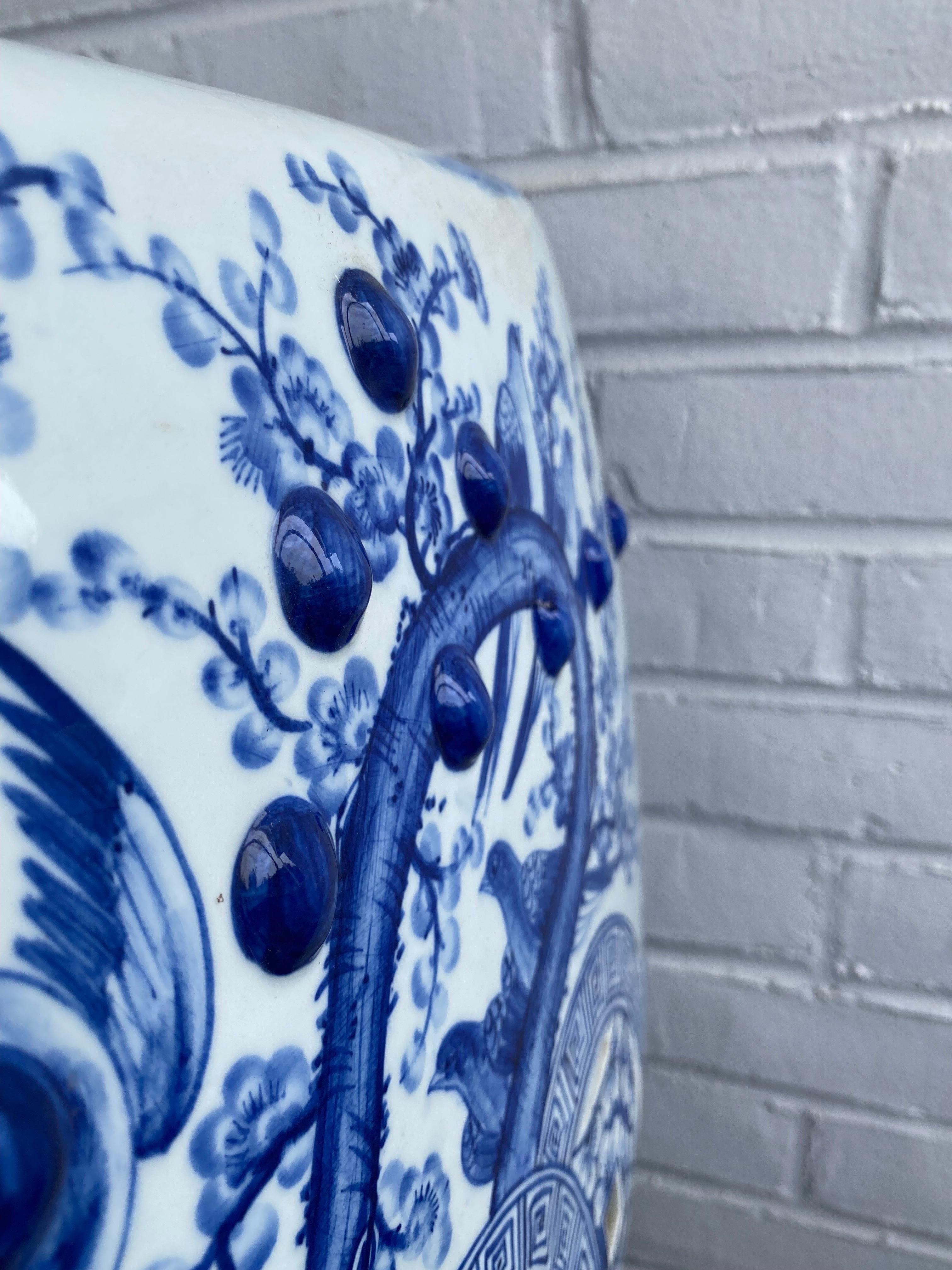 Chinese Blue and White Garden Stool/Seat For Sale 1