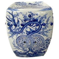 Vintage Chinese Blue and White Garden Stool/Seat