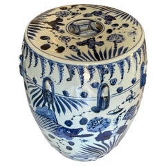 Chinese Blue and White GARDEN STOOL/Side Table 