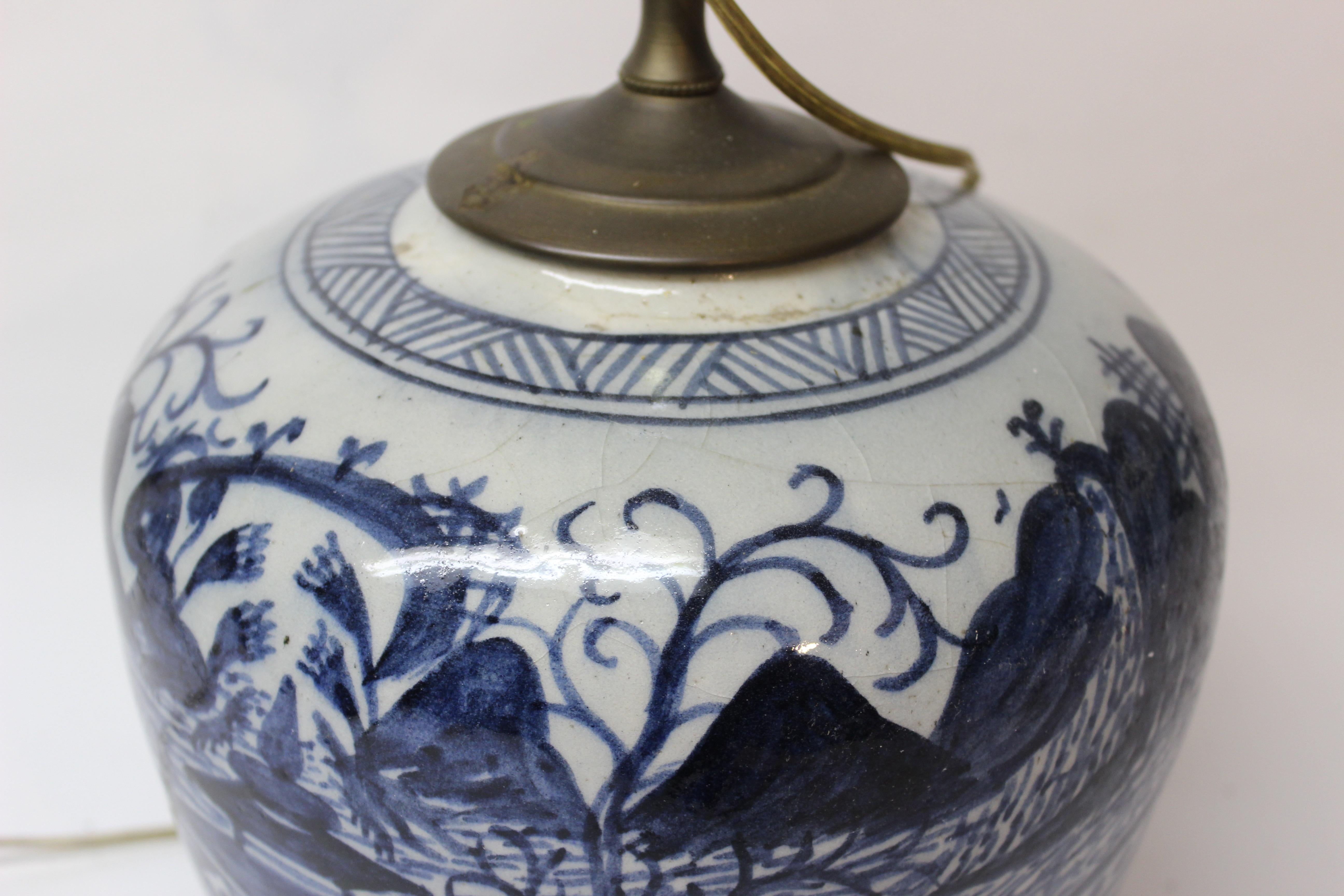 Chinese Blue and White Ginger Jar Lamp 1