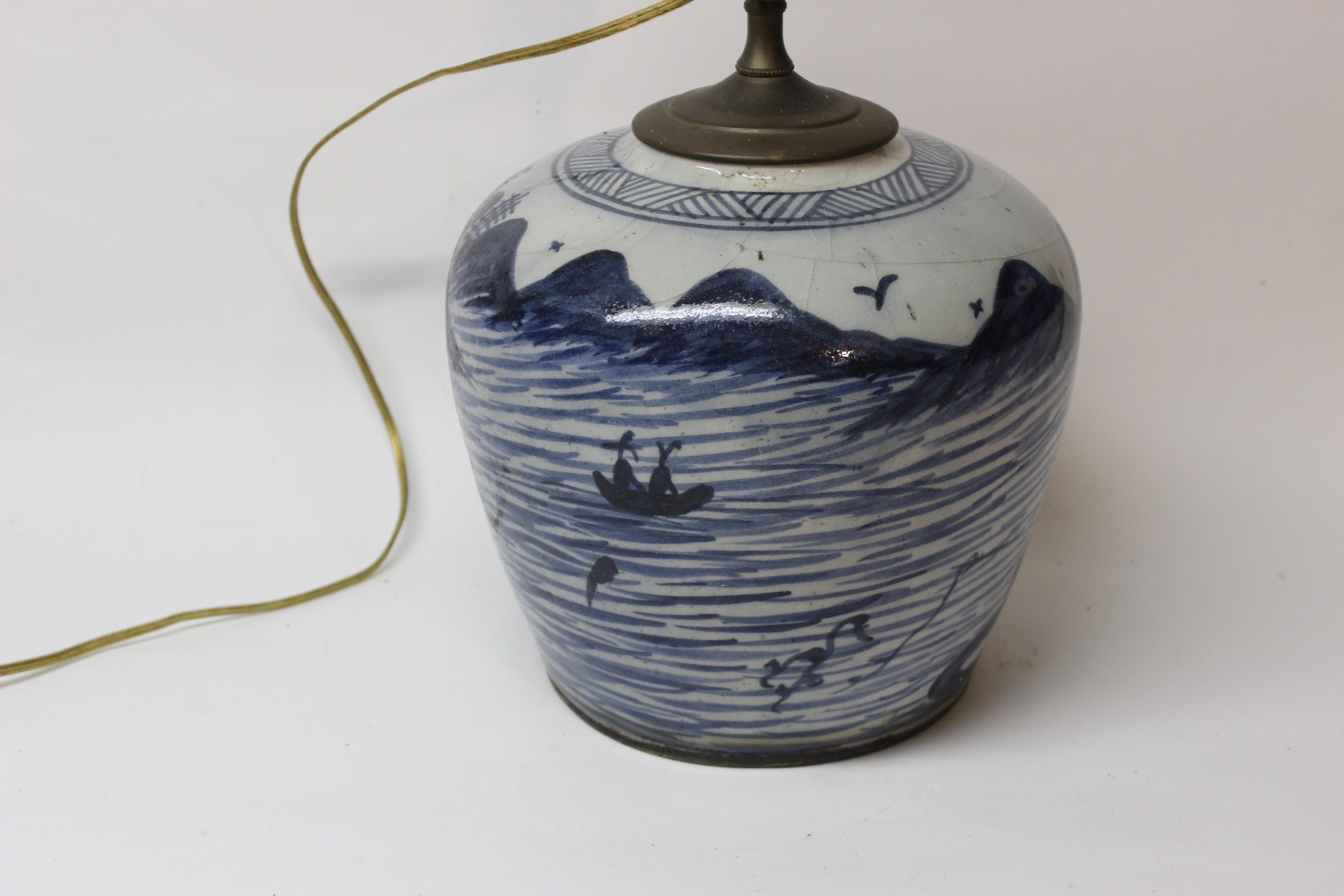 Chinese Blue and White Ginger Jar Lamp 4