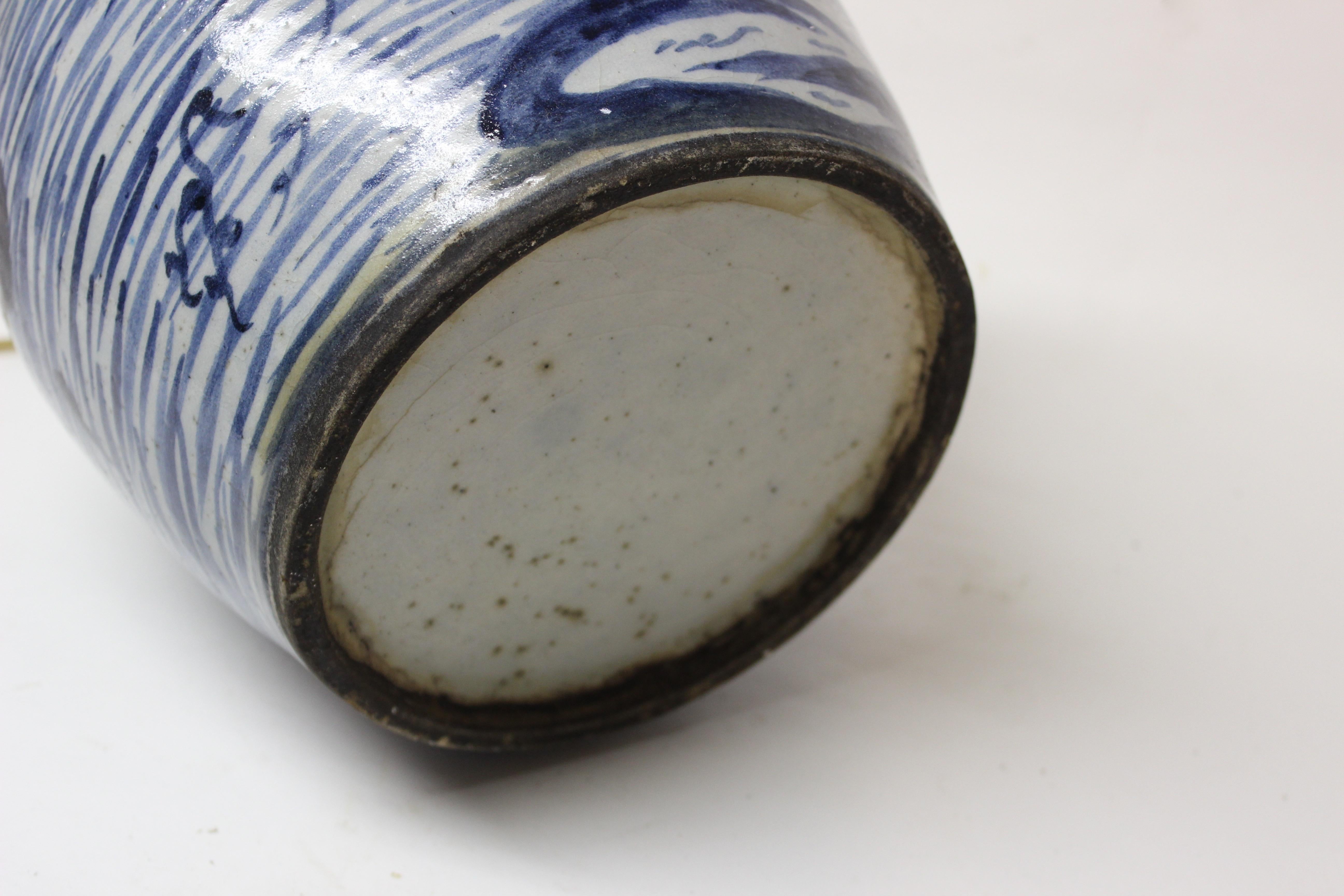 Chinese Blue and White Ginger Jar Lamp 5