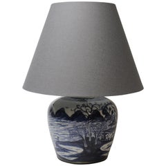 Chinese Blue and White Ginger Jar Lamp