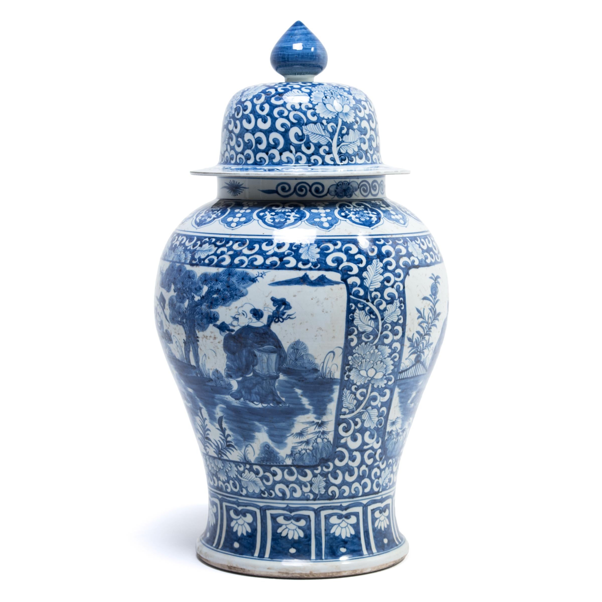 Chinese Export Chinese Blue and White Ginger Jar