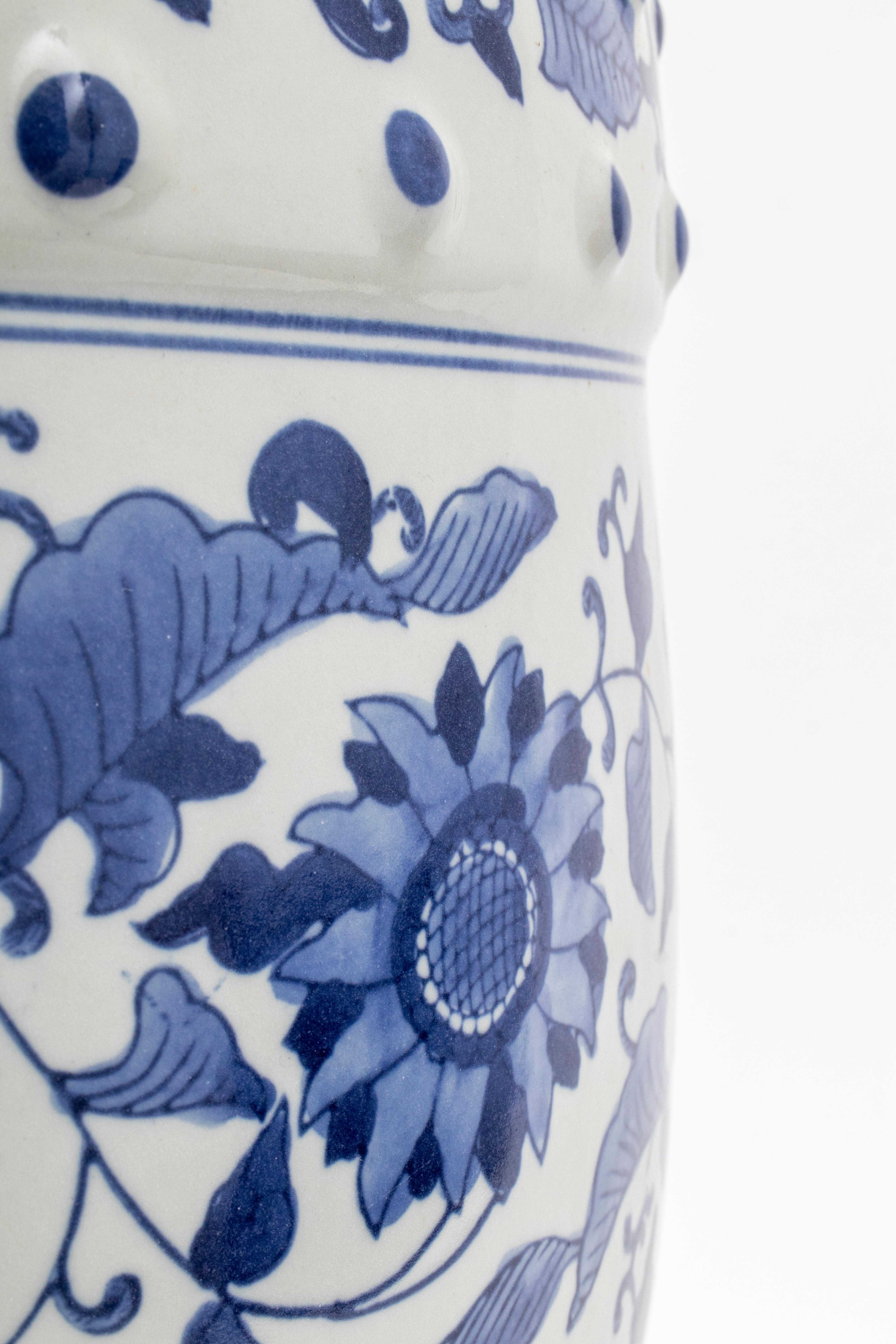 Chinese Blue and White Glazed Ceramic Garden Seat 1