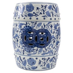 Chinese Blue and White Glazed Ceramic Garden Seat
