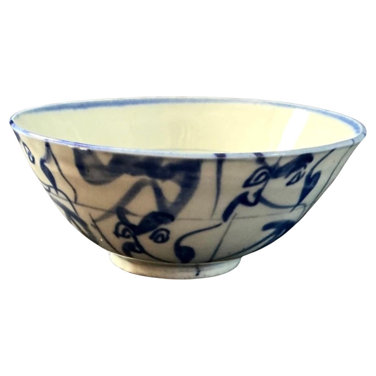 Chinese Blue and White Hand Painted Porcelain Bowl