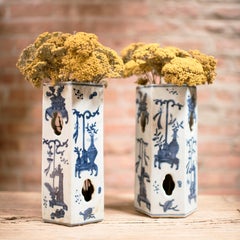 Chinese Blue and White Hat Stand with Treasured Objects, c. 1850