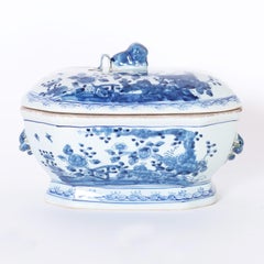 Chinese Blue and White Lidded Bowl or Tureen