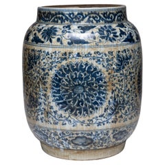 Chinese Blue and White Longevity Baluster Jar