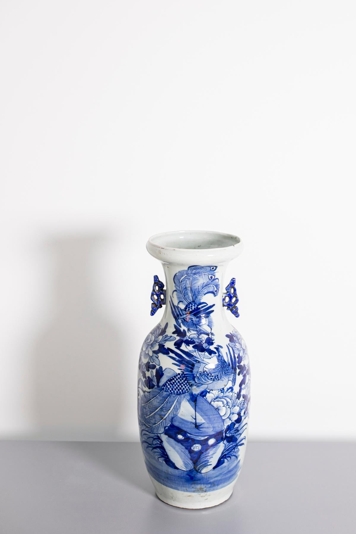 Chinese Blue and White Painted Porcelain Vase 6