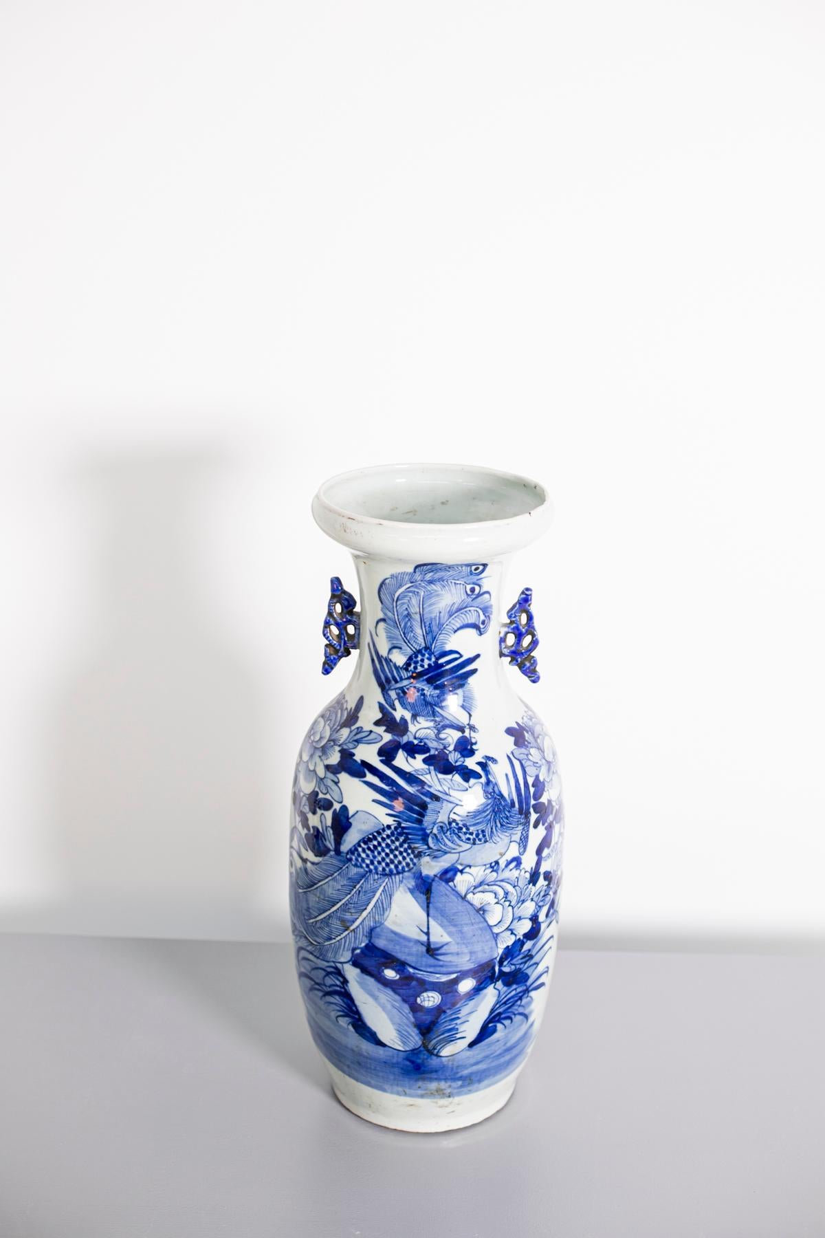 Chinese Blue and White Painted Porcelain Vase 8