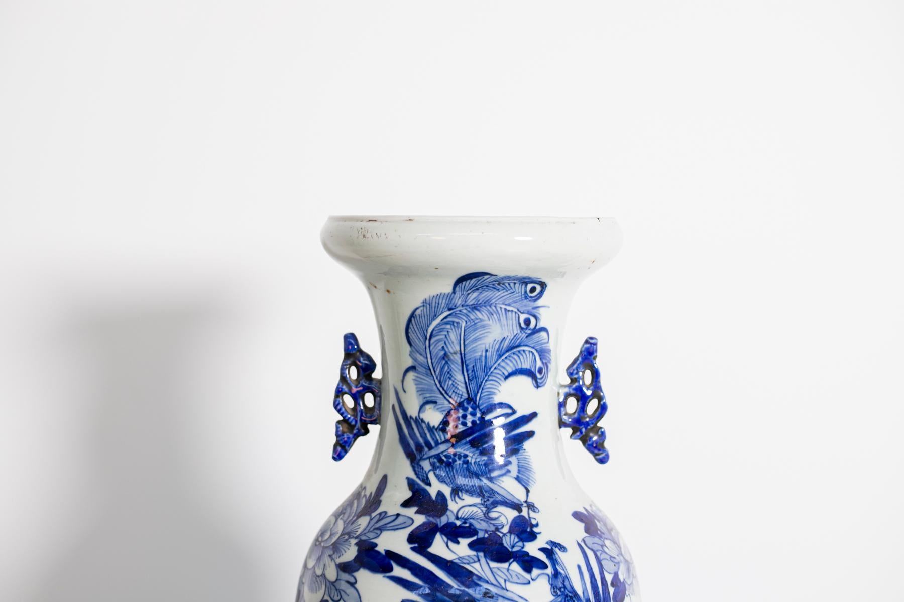 Chinese Blue and White Painted Porcelain Vase 9