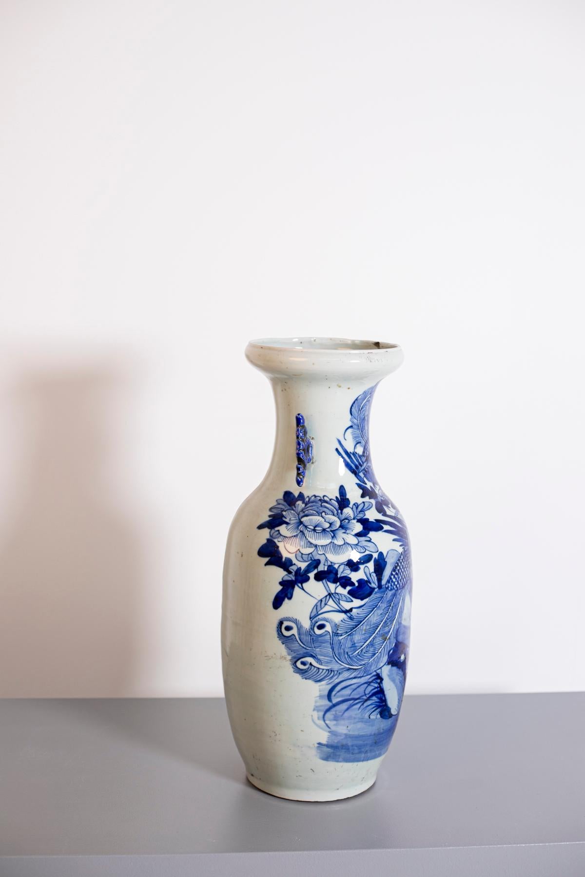 Chinese Blue and White Painted Porcelain Vase 11