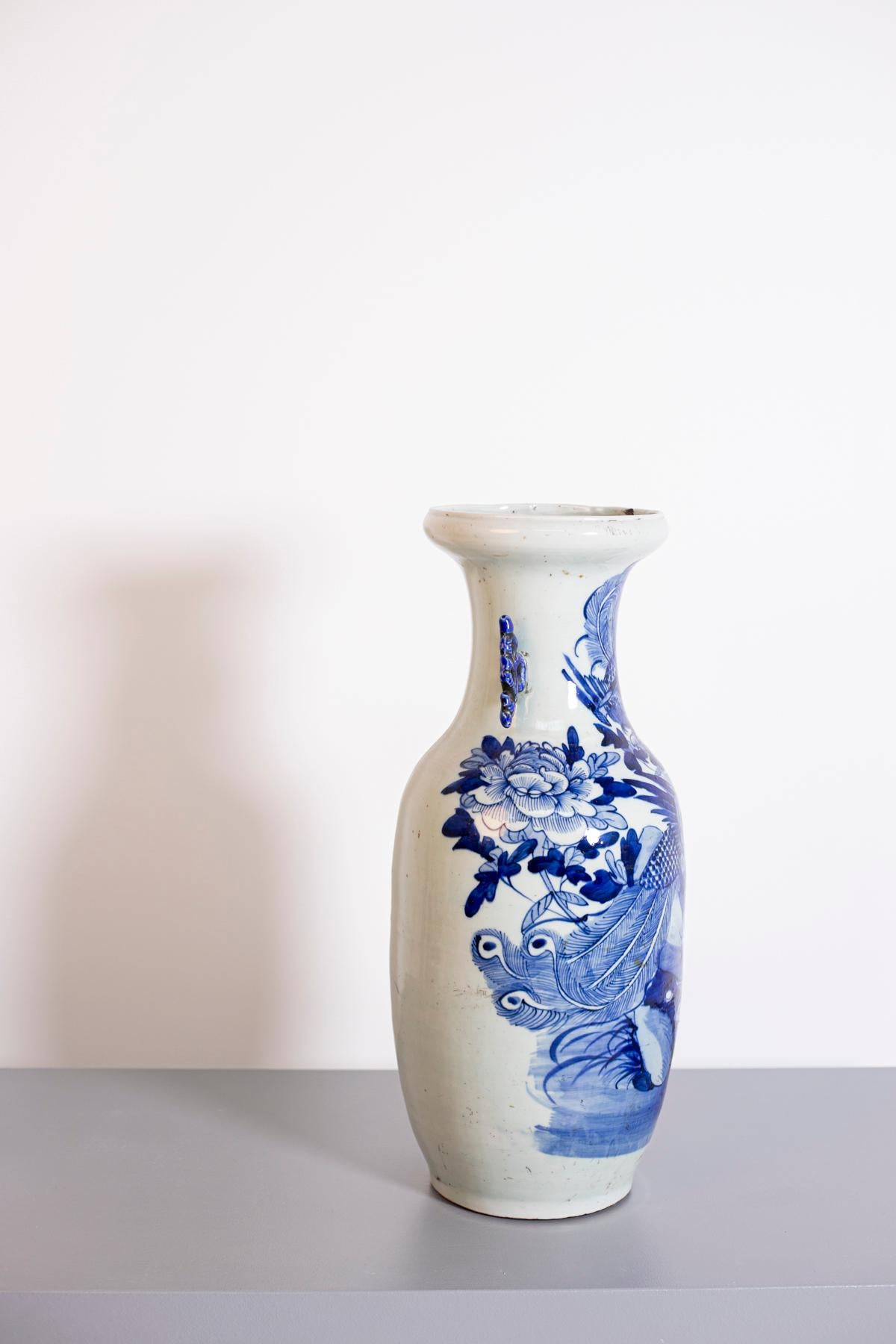 Chinese Blue and White Painted Porcelain Vase 12