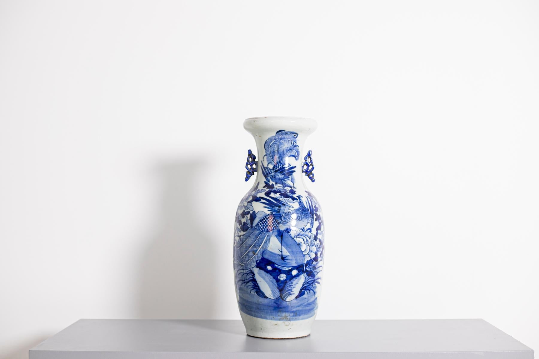 Chinese Blue and White Painted Porcelain Vase 3