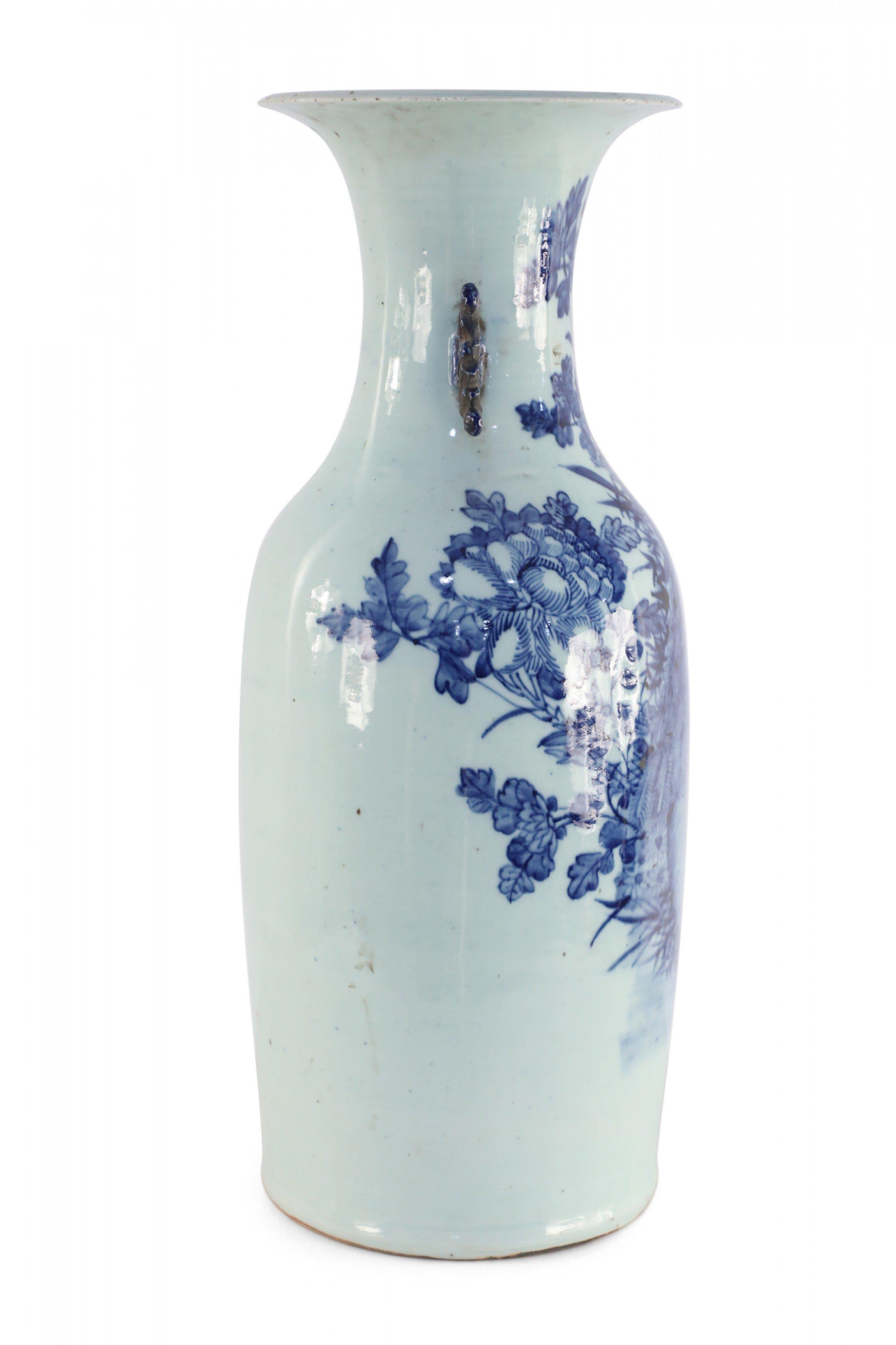 Chinese Blue and White Peacock Motif Porcelain Urn For Sale 7