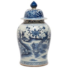 Chinese Blue and White Phoenix Ginger Jar