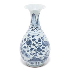 Chinese Blue and White Phoenix Vase