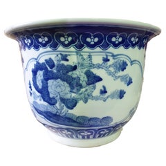 Chinese Blue and White Planter Porcelain 19th Century Qing Dynasty