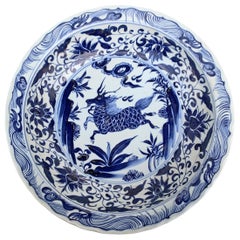 Vintage Chinese Blue and White Platter