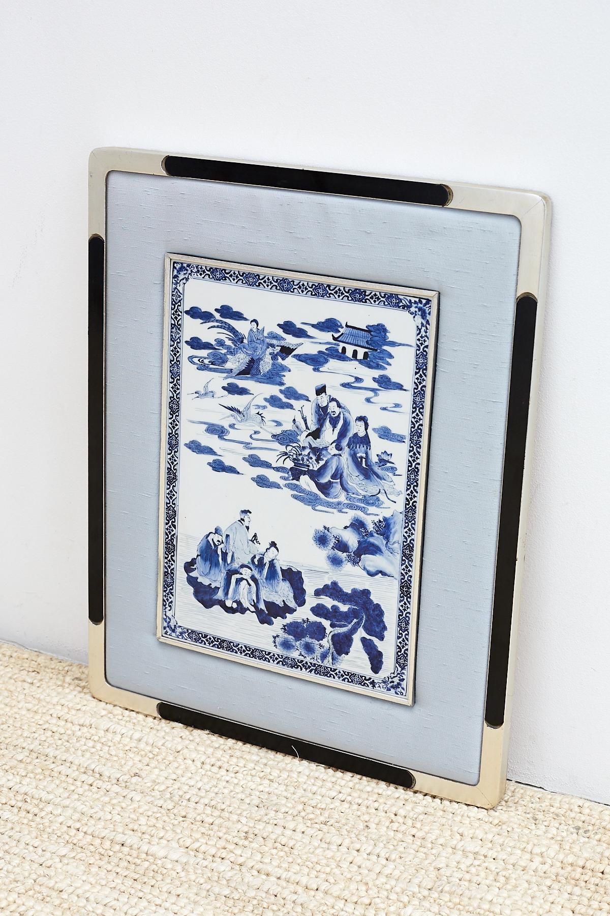 Chinese Blue and White Porcelain Deity Plaque 5