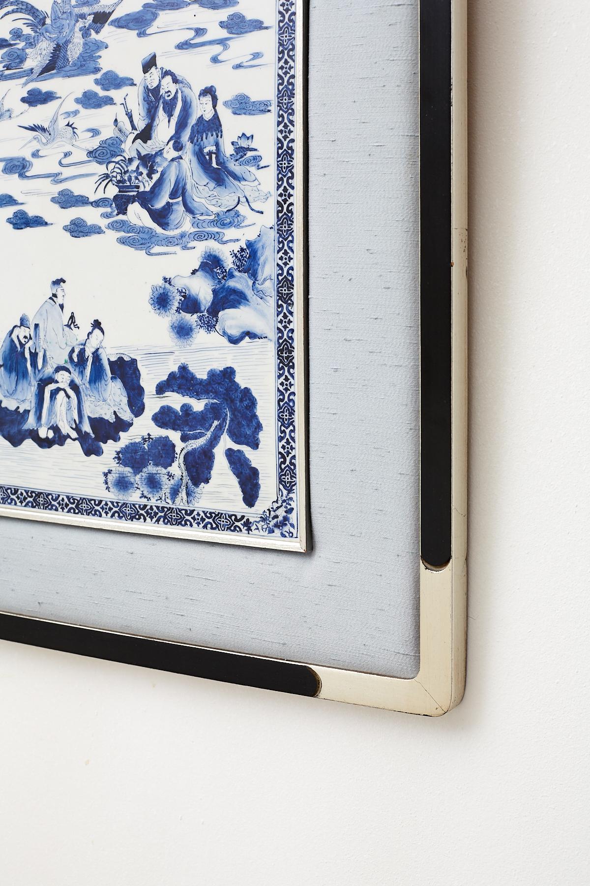 Chinese Blue and White Porcelain Deity Plaque 2