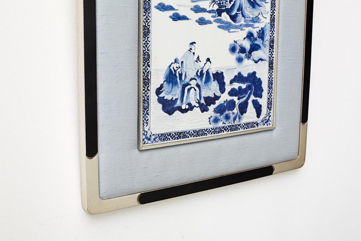 Chinese Blue and White Porcelain Deity Plaque 4