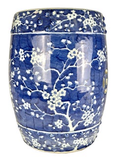 Chinese Blue and White Porcelain Garden Seat Hand Painted