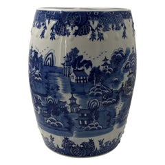 Vintage Chinese Blue and White Porcelain Garden Stool