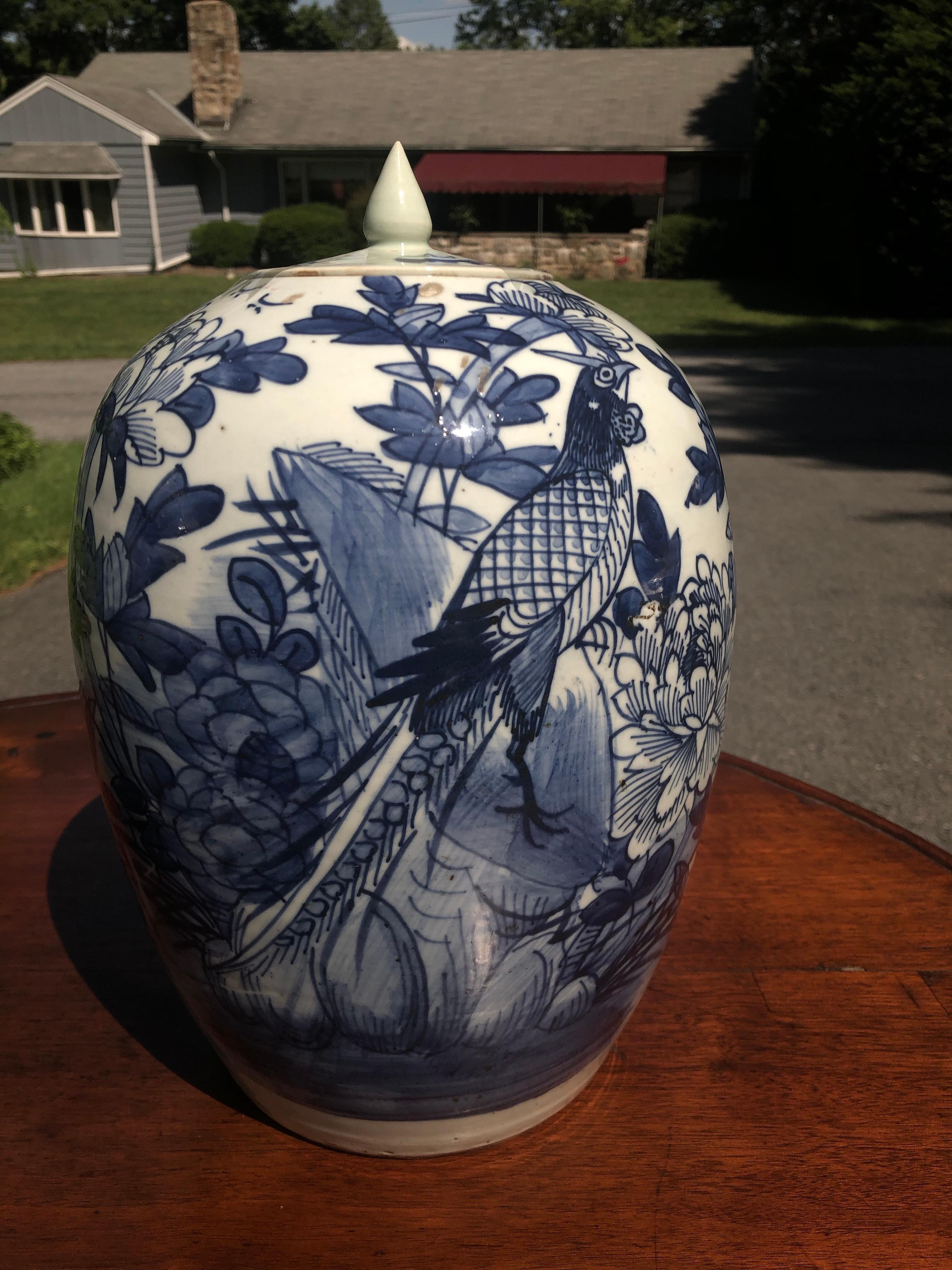 Other Chinese Blue and White Porcelain Ginger Jar High with Lid, Late 12th Century