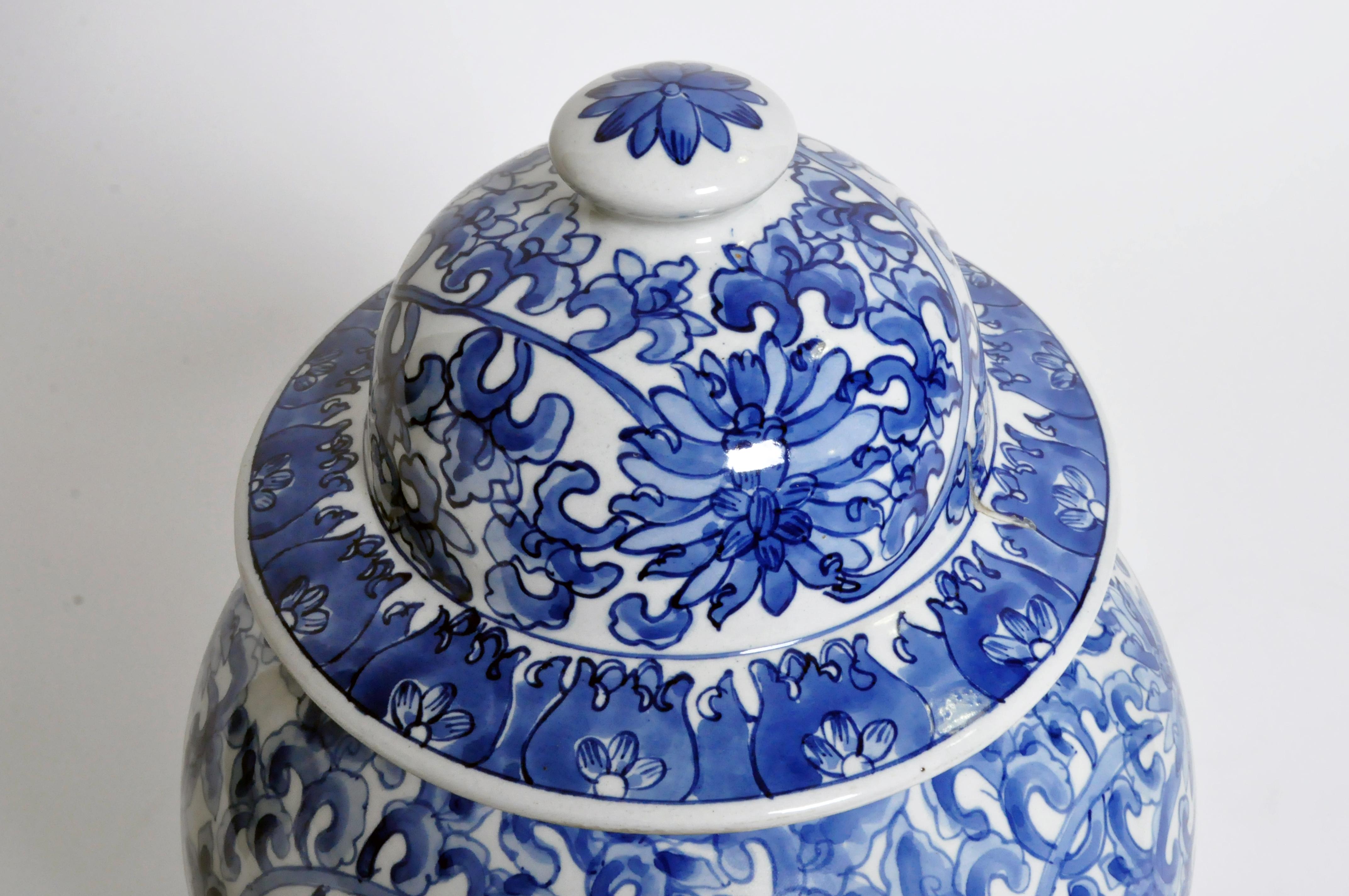 Chinese Blue and White Porcelain Jar with Lid 10
