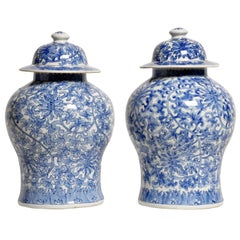 Chinese Blue and White Porcelain Jar with Lid