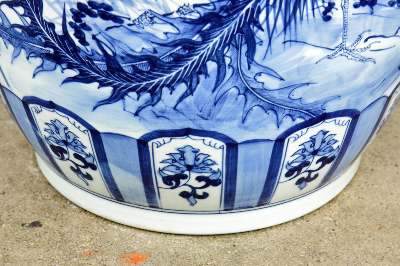 Chinese Export Chinese Blue and White Porcelain Jardinière or Planter