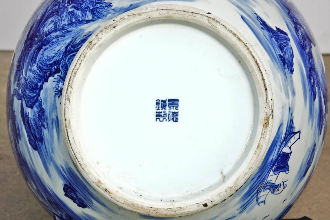 Chinese Export Chinese Blue and White Porcelain Jingdezhen Landscape Vase