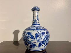 Chinese Blue and White Porcelain Kendi, Transitional Period, 17th Century, China