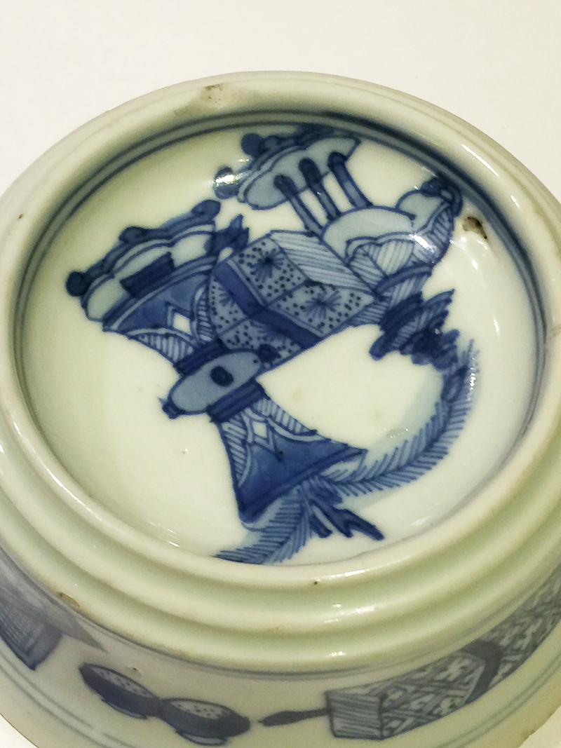 Chinesische Salzstreuer aus blauem und weißem Porzellan, Kangxi im Angebot 6