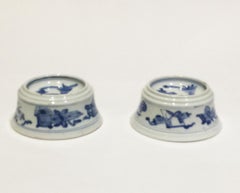 Chinese Blue and White Porcelain Salt Cellars, Kangxi