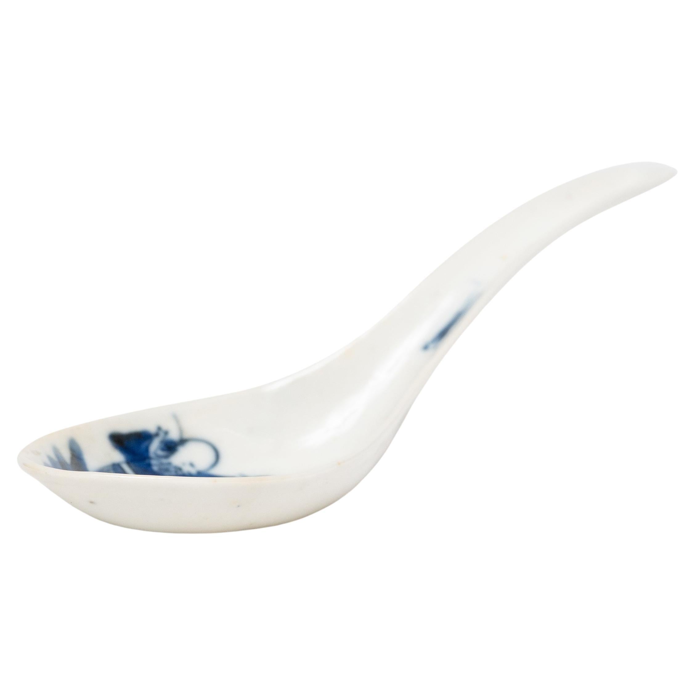 Chinese Blue and White Porcelain Spoon, c. 1900