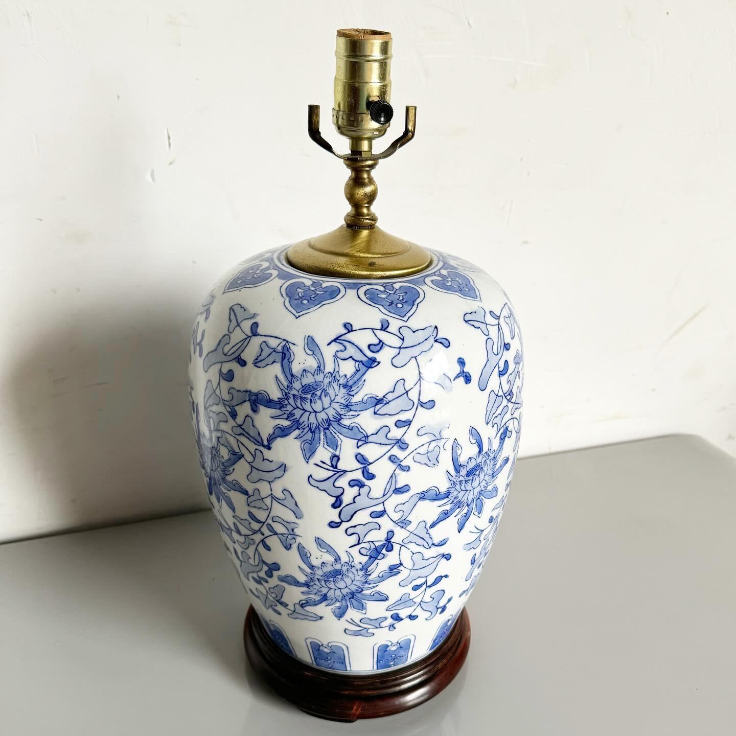 Enhance your space with the timeless elegance of this Chinese Blue and White Porcelain Table Lamp. Featuring classic blue and white porcelain, this lamp displays intricate patterns and motifs, adding cultural richness to any room. Its traditional