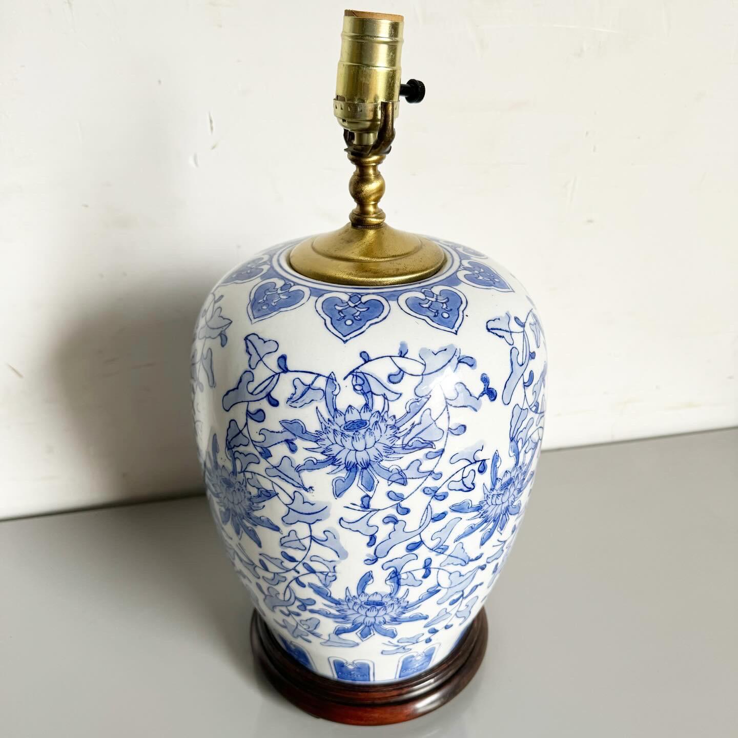 Chinese Blue and White Porcelain Table Lamp 1