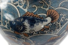 Chinese Blue and White Porcelain Table Lamp on Teak Base