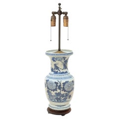 Chinese Blue and White Porcelain Vase as Lamp